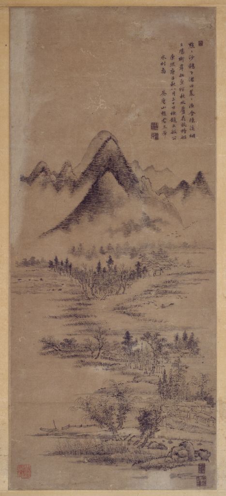 图片[1]-Wang Luolin Zhao Mengfu Water Village Map Axis-China Archive